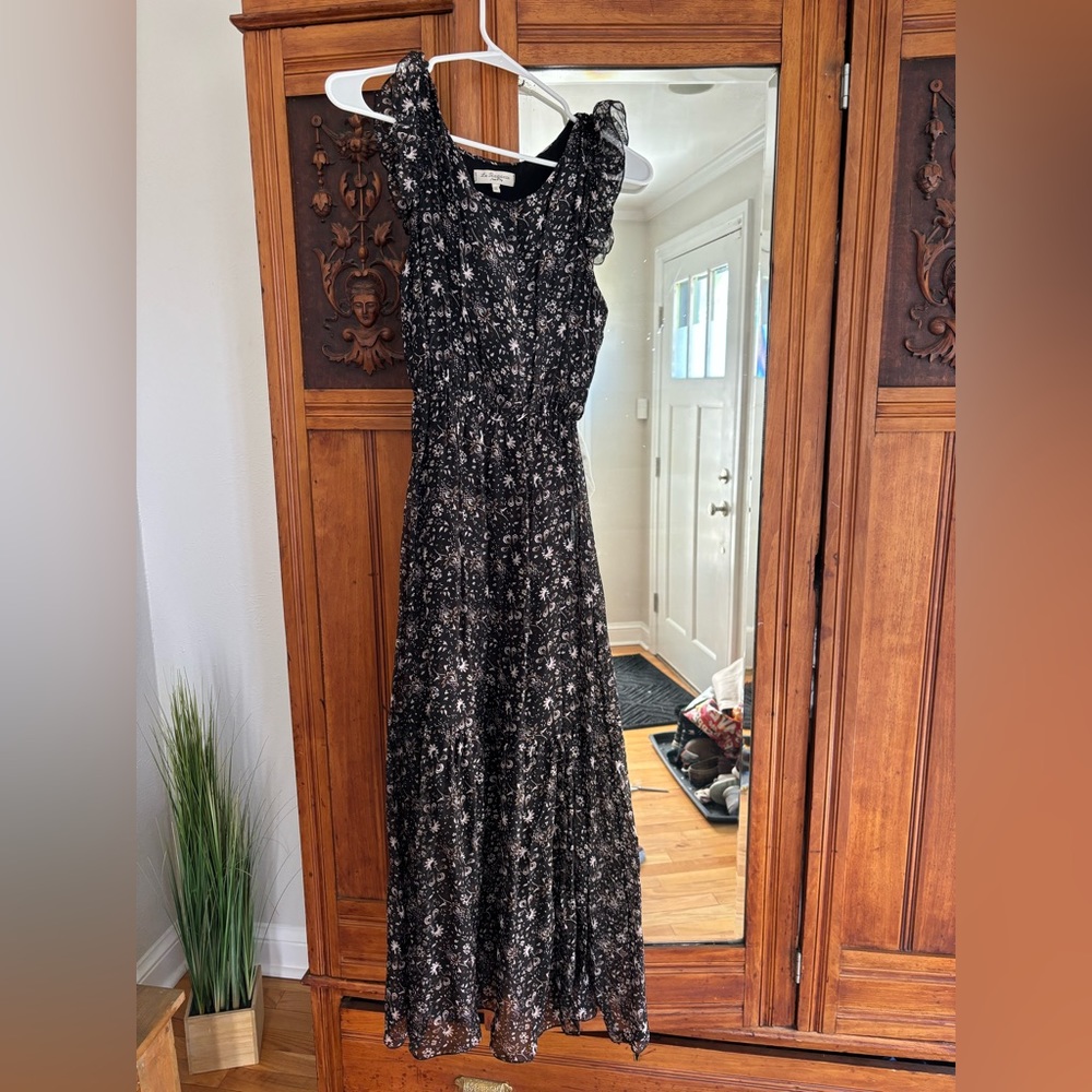 Long ruffle sleeve dress